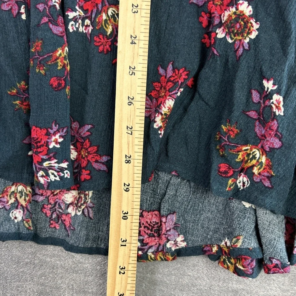Free People Dress Women's Small Retro Floral Teal Swing Tunic Cottage Western‎